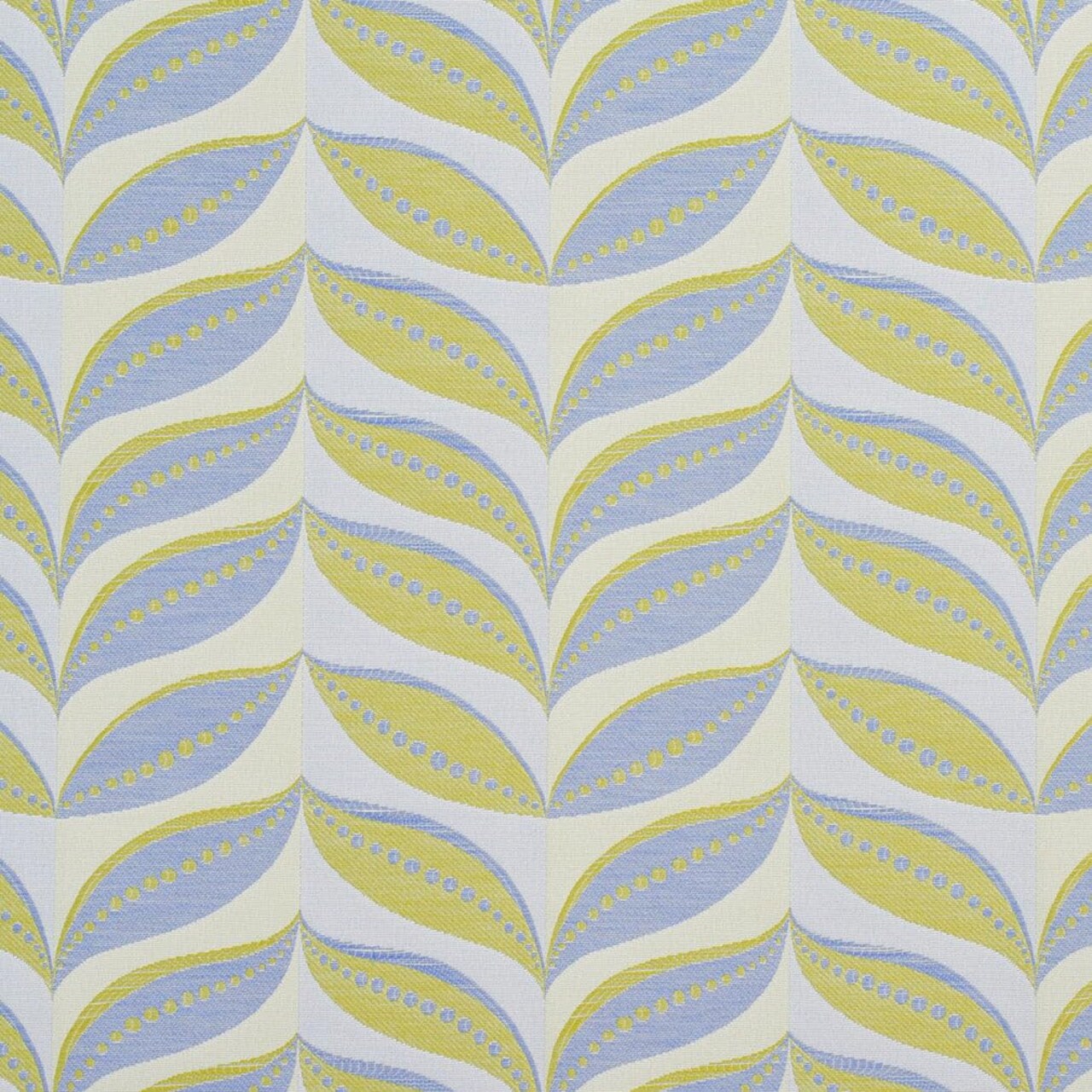 Blue Green Stain Resistant Performance Pet Friendly Abstract Leaves Woven Pattern Upholstery Fabric by The Yard - SKU: Julie Bluebell